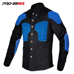 7pcs CE Protector Motorcycle Shirt Casual Retro Motocross Shirt Windproof Anti Fall Motorcycles Riding Jacket Protective Equip