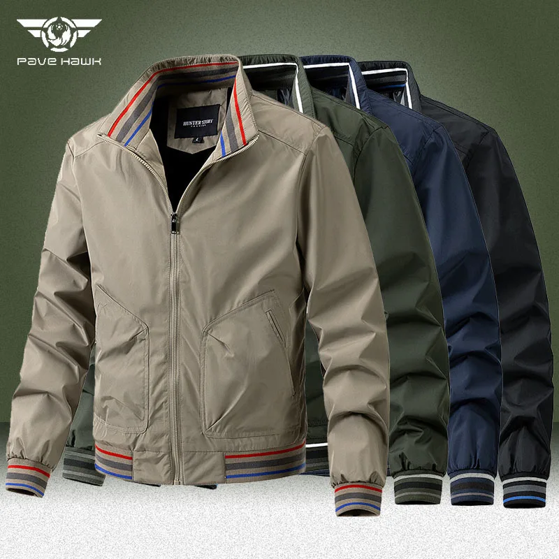 

Military Bomber Jackets Men Spring Autumn Windproof Slim Fit Thin Cargo Windbreaker Coats Quality Stand Collar Baseball Jacket