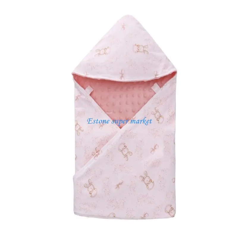 

090B Windproof Hooded Baby Wrap Swaddles Throw Soft Blanket For Travel And Home Use