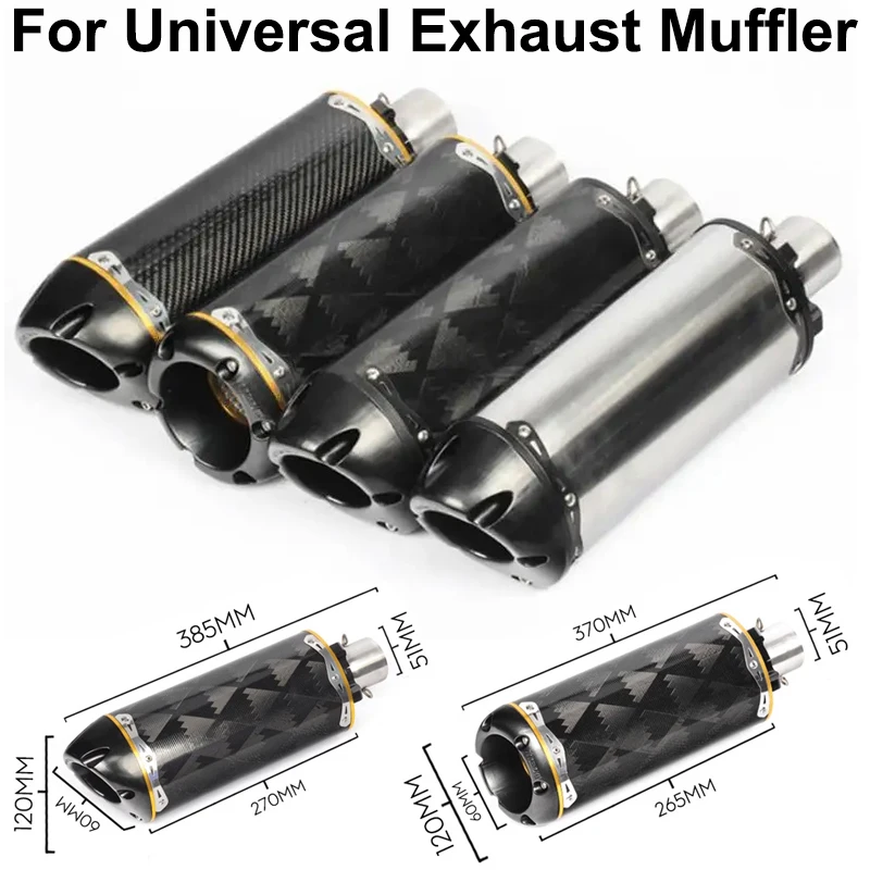 

38-51MM Universal Escape Moto Motorcycle Exhaust Pipe CNC Brothers For MT09 Z900 R7 CBR Carbon Fiber Modified DB Killer