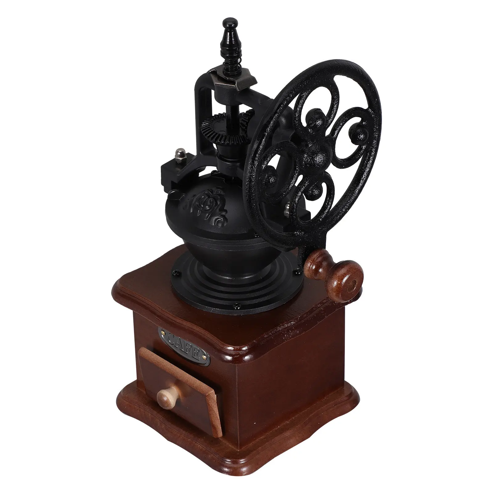 

Wooden Manual Coffee Grinder Hand Crank Small Size Portable Kitchen Mill for Fresh Coffee Beans Spice Grinding Camping