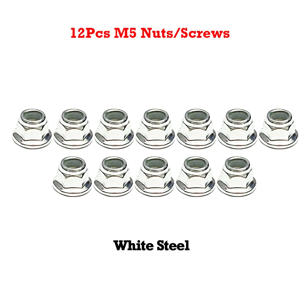 12pcs-M5 White Steel