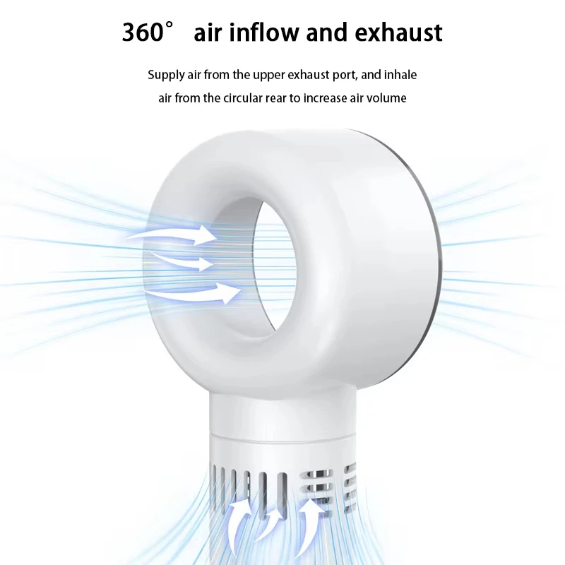 For the new digital display bladeless fan USB charging desktop bladeless fan portable handheld fan