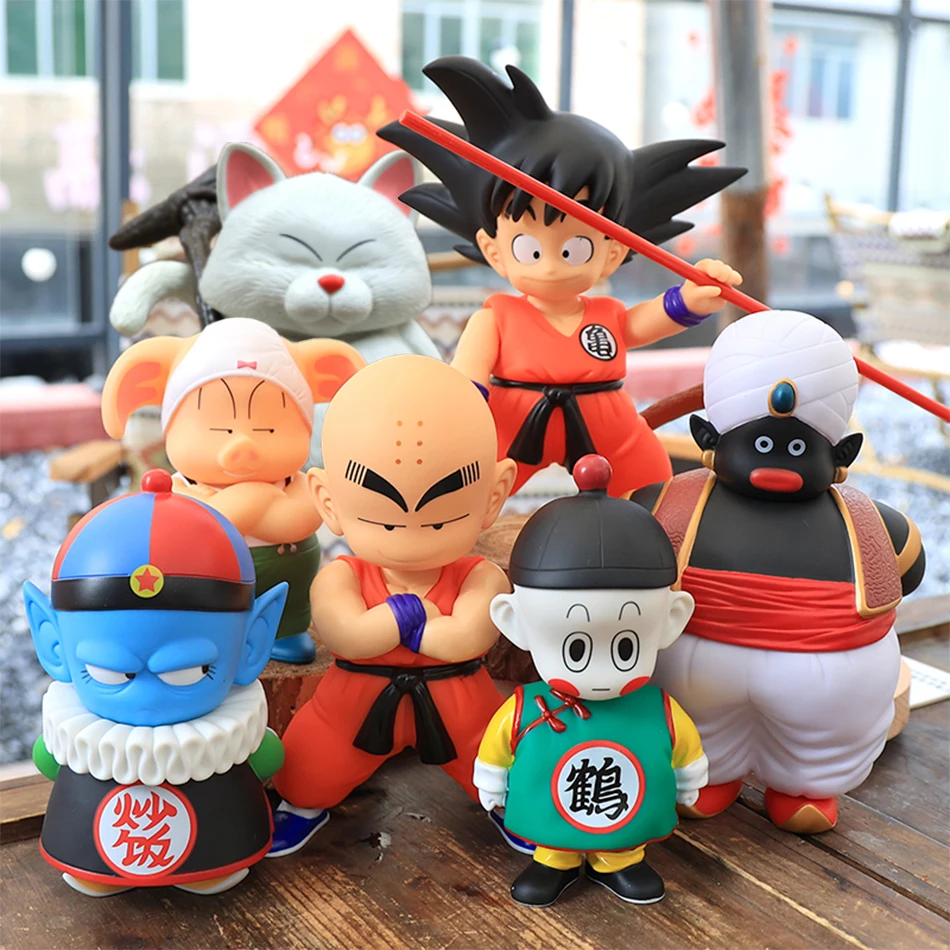 

20cm Dragon Ball Series Anime Figure Goku Pilaf Chiaotzu Oolong Hollow Figure Chaofan Jiaozi Karin Sama Sr.Popo Figure Model Toy