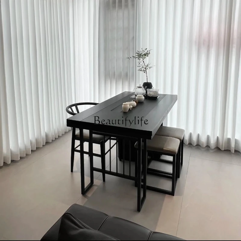 

**New Chinese style modern simple household kung fu tea table small apartment balcony tea table