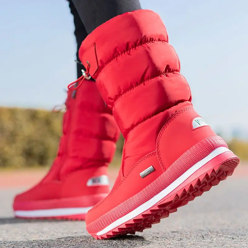 Women Snow Boots Platform Winter Boots Thick Plush Waterproof Non-slip Boots Women Winter Shoes Warm Fur Botas mujer WSX701