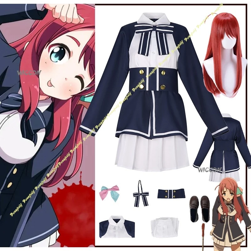 

Костюмы для косплея аниме ZOMBIE LAND SAGA, костюм Минамото Сакура, костюм для девочек, парик, платье, юбка, школьная форма, Рождество, Хэллоуин