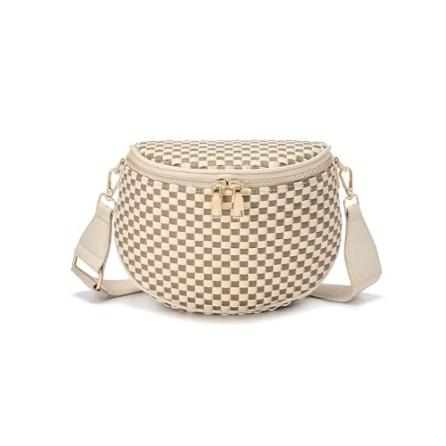 

Trendy Checke Crossbody for Women PU Leather Checke Purse Fanny Packs Belt
