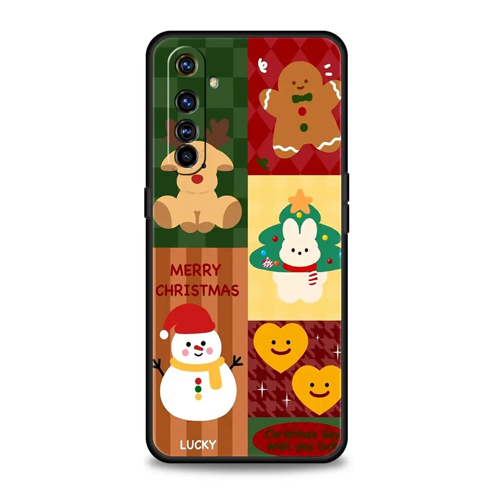 Funny Cartoon New Year Christmas Case For Realme 12 11 10 9 8 5G 7 6 GT5 GT3 Pro C21 C25 C35 For Realme GT Neo 2 3 3T 5 Cover