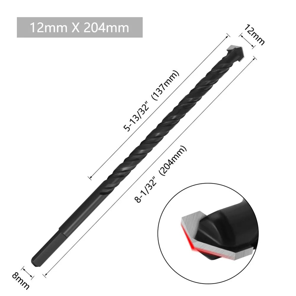 1 шт. сверло для каменной кладки, бетона, лимована, натуральный искусственный камень 6, 8, 10, 12 мм, сверление, треугольный хвостовик, сплав