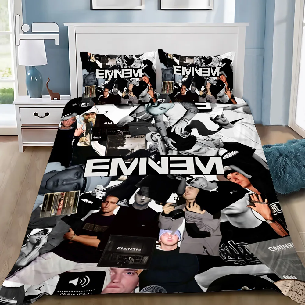 Duvet Cover Pillowcase Bedding Set Hot Fashion E-Eminems Adult Boy Girl Bedroom Decoration Children Gift Single Double