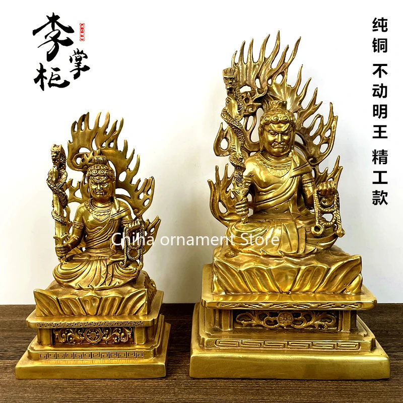 Tantra genuine large pure copper statue of Mingwang Buddha, a boutique product of the Bodhisattva, the Rooster, and the patron