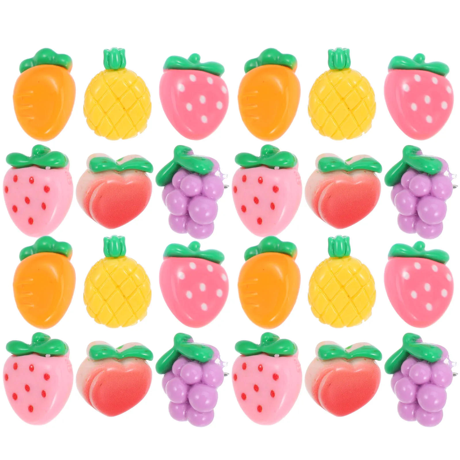 

30 Pcs Vegetable Fruit Push Pins Thumbtacks Decorative Bulletin Board Accessories Colored Cork Tacks Long Lasting Cute