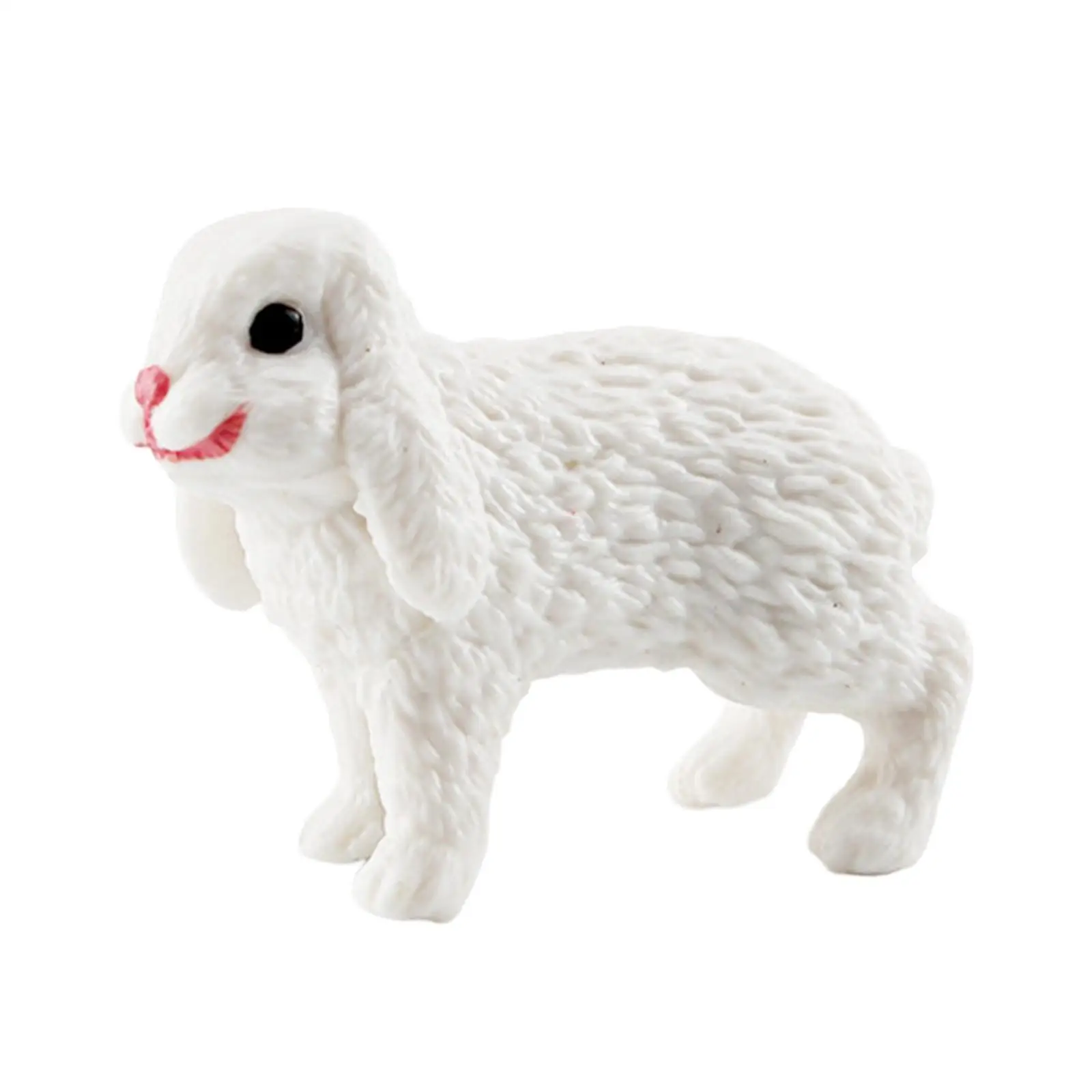 2xKonijn Beeldjes Voorschoolse Konijn Speelset Model voor Kerstcadeau Taart Topper Stijl D