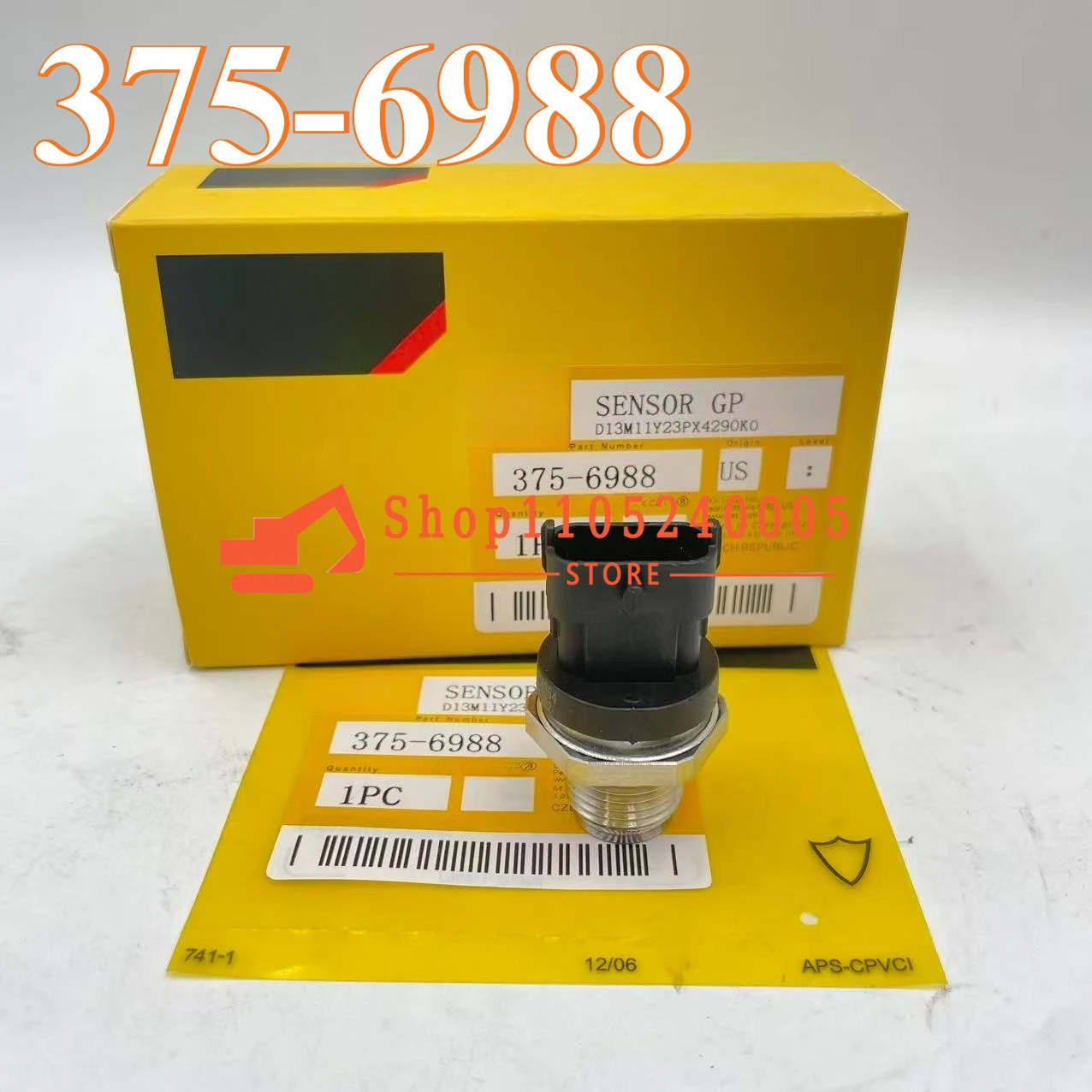 

Датчик давления топлива Common Rail (CR) 375-6988 (3756988) для двигателей C7.1, C4.4 экскаваторов 320D, 320D2, 323D, 323D2