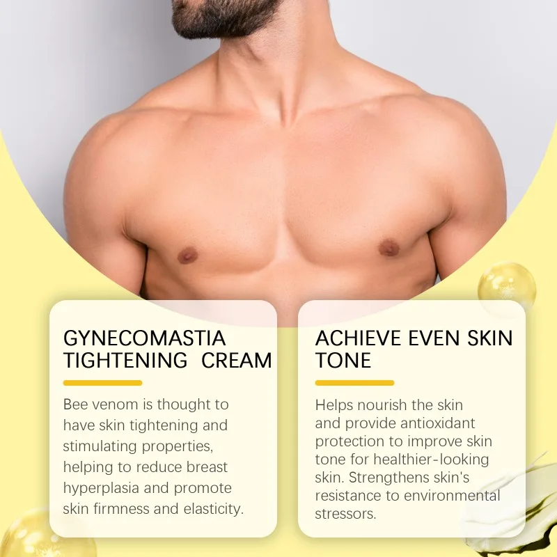 Gynecomastia Bee Venom Tightening Cream Instant Muscle Accelerating Hardening Firming Care for Men Chest Fat Tight Chest Muscle