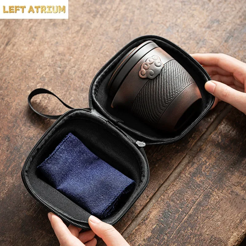 Purple Pottery Propitious Cloud Quick Guest Cup Portable Kung Fu Travel Tea Set Outdoor Car Mounted Household Tea Ceremony