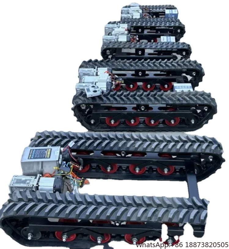 Robot Rubber Tracked vehicle Rubber crawler vehicle loading weight 50kgs -800KG Rubber Track Undercarriage Chassis