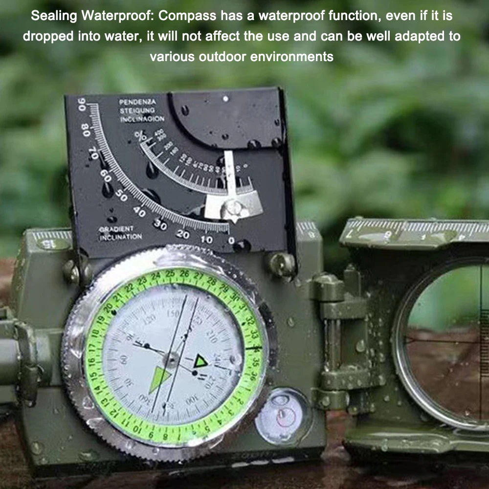 

Compass Survival Orienteering Compass Sightings Navigation Compass Waterproof Gradiometer Inclinometer for Camping Hiking
