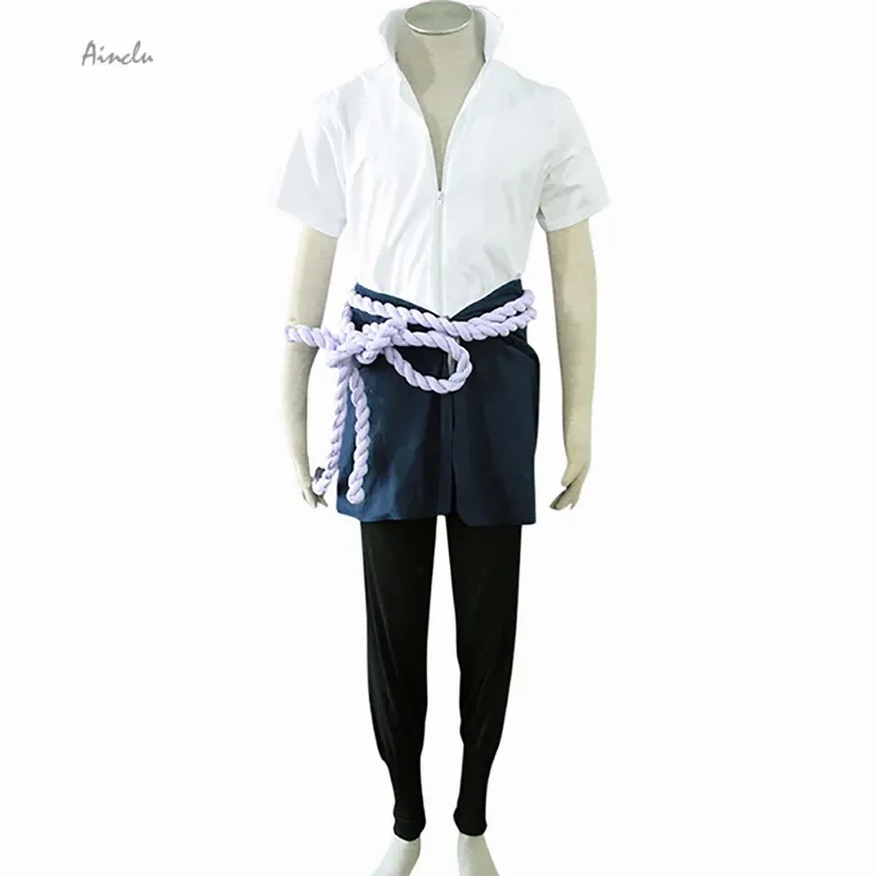 

Ainclu Free Shipping Adult Kid Uchiha Sasuke Cosplay Costume Custom Made Unisex Outfits with Skirt Halloween Clothing