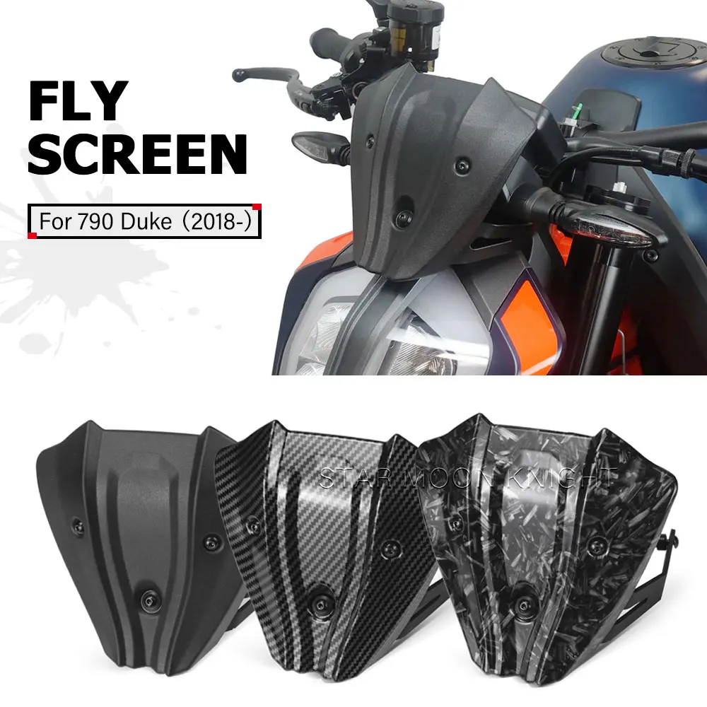 Fly Screen Motorcycle Accessories For 790 Duke 2018- 2023 2024 2025 Front Mini Windshield Fairing Windscreen