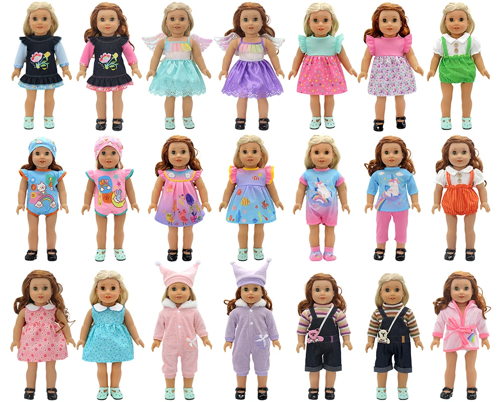 Fits 15-18inch Toys new born doll and American doll Fashion Dress Bib Set Girl's gift