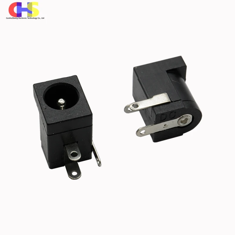 10pcs ​​DC-005 Power Connector Kit Male/Female Socket Plug 5.5x2.1/2.5mm &3.5x1.3mm Ports Right Angle PCB Mount Terminal​​ DC005