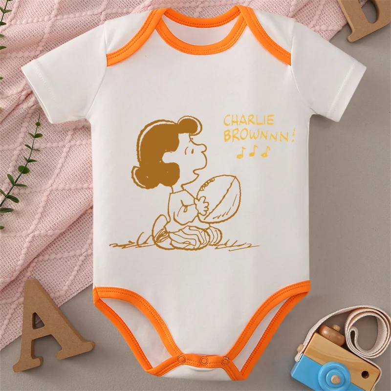 

MINISO Snoopy/Lucy Cute Print Baby Cloths 100% Cotton Jumpsuit Onesie Bodysuit for 0 To 12 Months Newborn Best Gift for Baby
