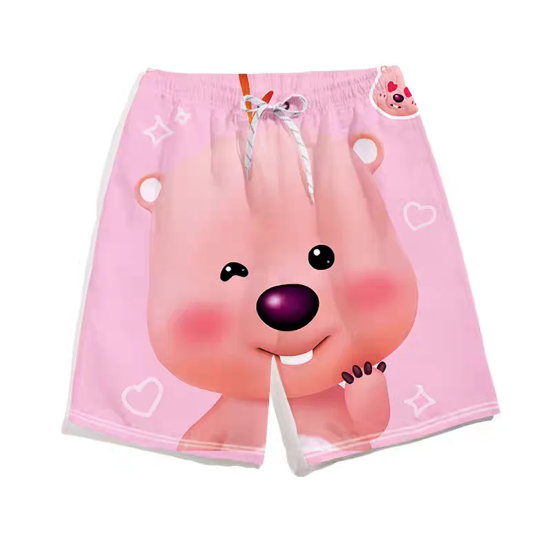 شورت نسائي Loopy Little Beaver Ruby ذو علامة تجارية مشتركة، سروال أطفال في الصيف، رسوم متحركة ورسوم متحركة حول خمسة سراويل.