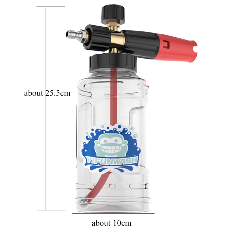 Aksesori Cuci Mobil Meriam Busa 1L untuk Mesin Pembersih Tekanan Tinggi Generator Busa Penyemprot Busa Lance Busa Salju