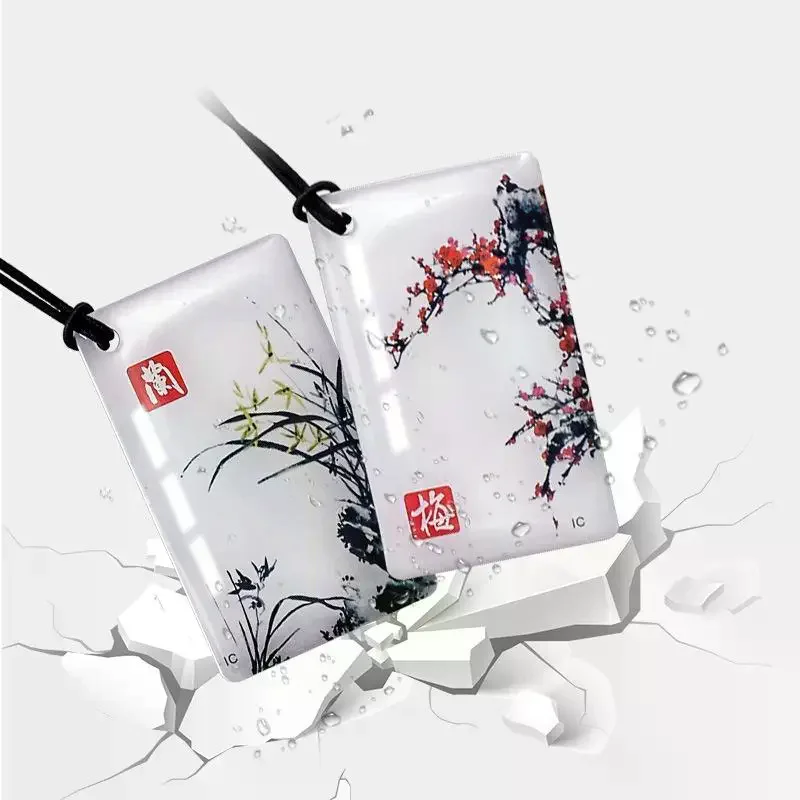 T5577 EM4305 125KHz Rewritable RFID Epoxy Hang Tag Scratch Resistant Access Card for School Campus Entry