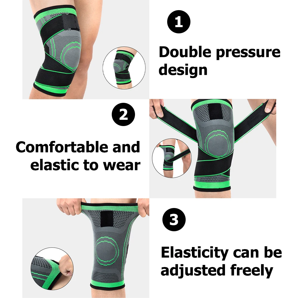 2PCS Fitness Running Cycling Knee Support Braces Elastic Nylon Sport Compression Knee Pad Sleeve Pressurized Kneepad Basketball