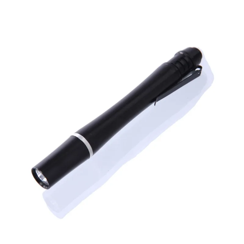High Power 3W Mini LED Flashlight Pen Light with Clip Aluminum Alloy Body Powered Super Bright Pocket Torch