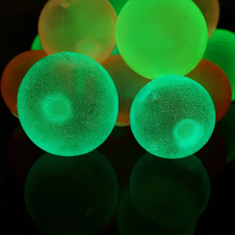 5PCS Random color Luminou Ball High Bounce Glowing Ball Sticky Wall Home Party Decor Kids Adult Gift Anxiety Stress Relieve Toy