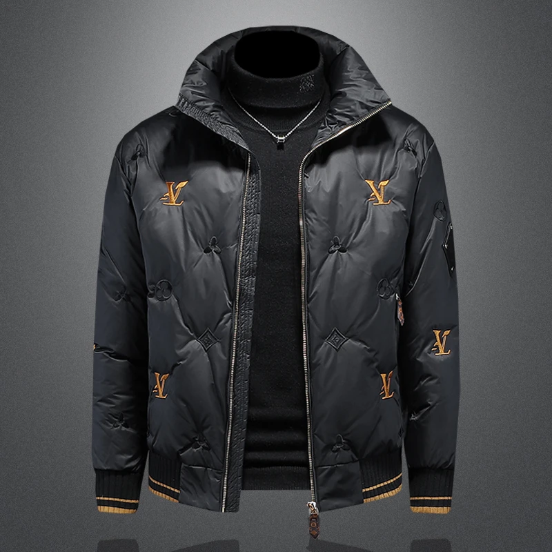 

Зима 2024: Мужская утепленная пуховая куртка с вышивкой, легкая, теплая, модная, в городском стиле, класса люкс, для молодежи.