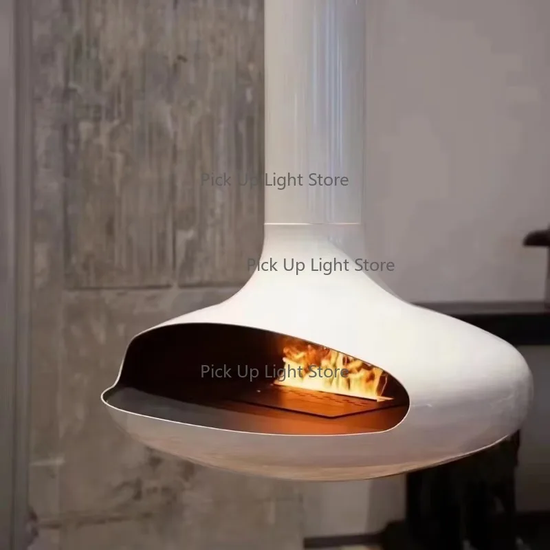 Modern Saucer Design Indoor Hanging Cast Iron Wood Burner Stove - Suspended Steel Wood Stove for Home Use