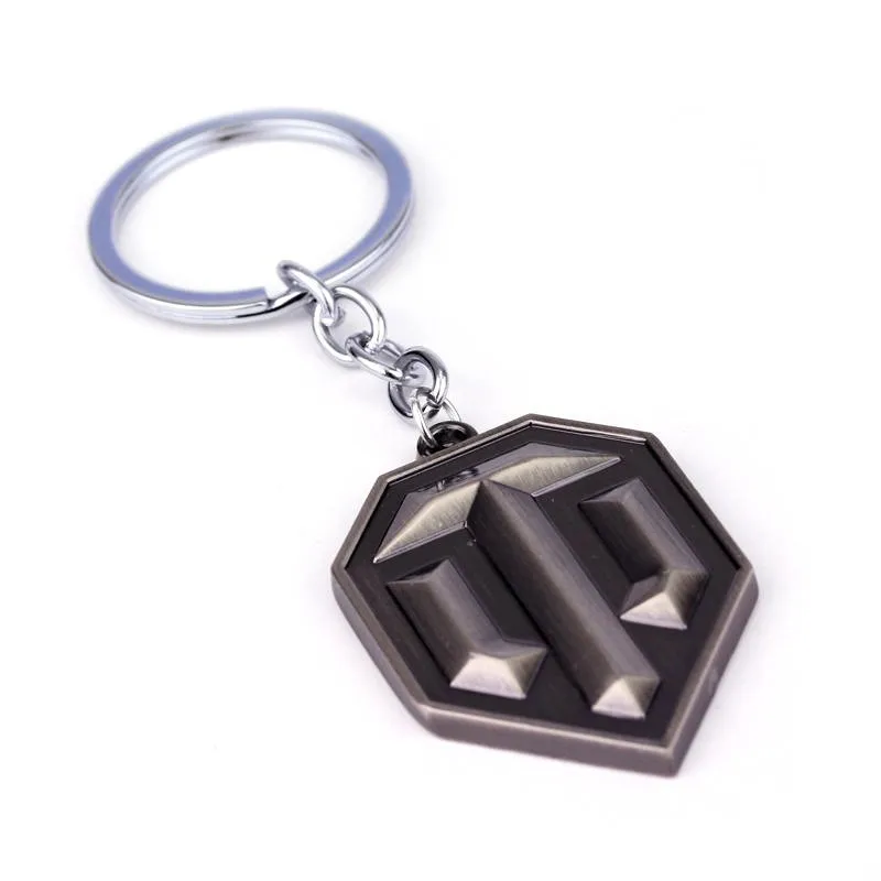 Hot Sale Llaveros Metal keychain Metal World of Tank Key Chain Chaveiro Keyring WOT Key Ring For Men gift wholesale #17064