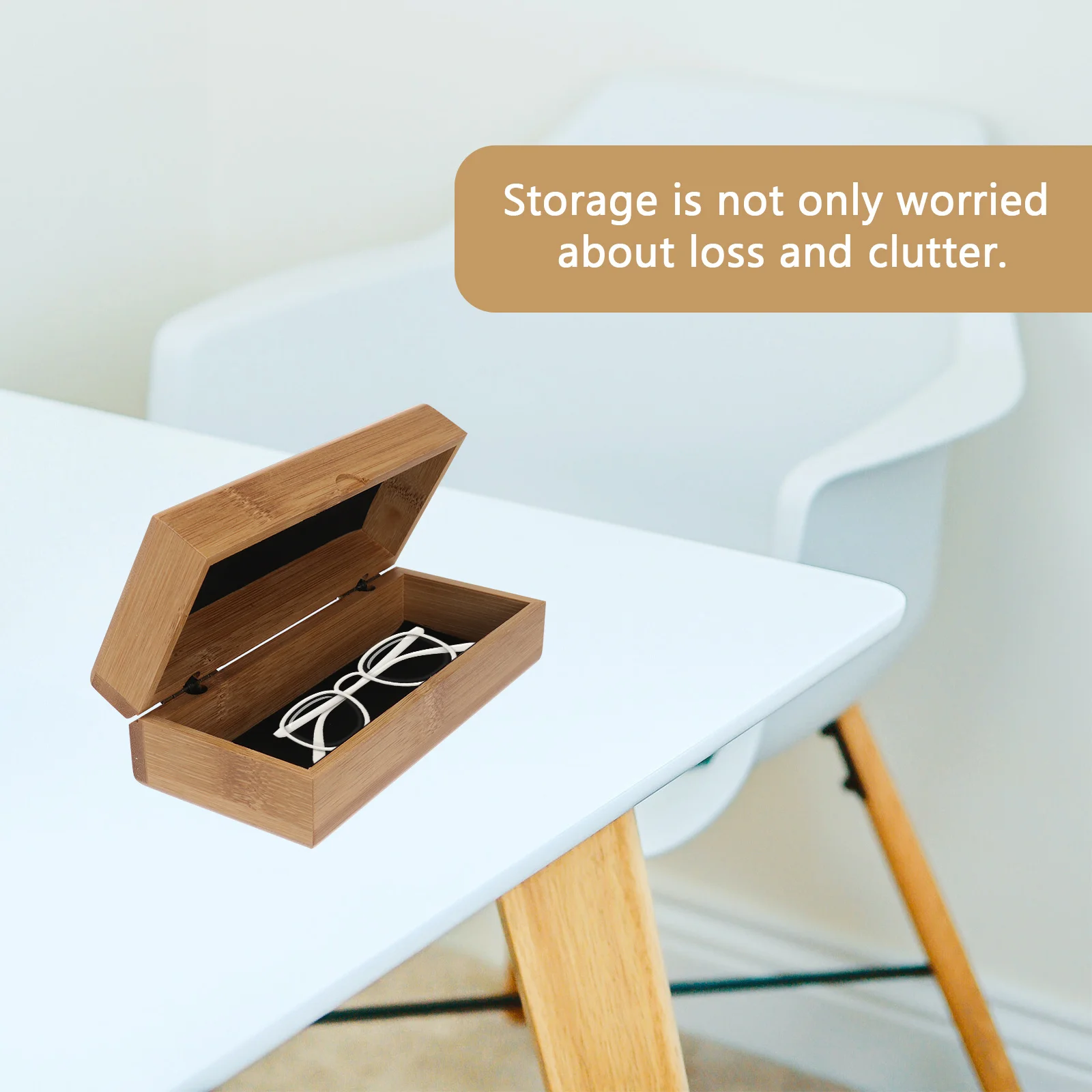 

1Pcs Bamboo Glasses Case Eco Friendly Wooden Eyewear Box Retro Look Scratch Resistant Protection for All Sunglasses Khaki