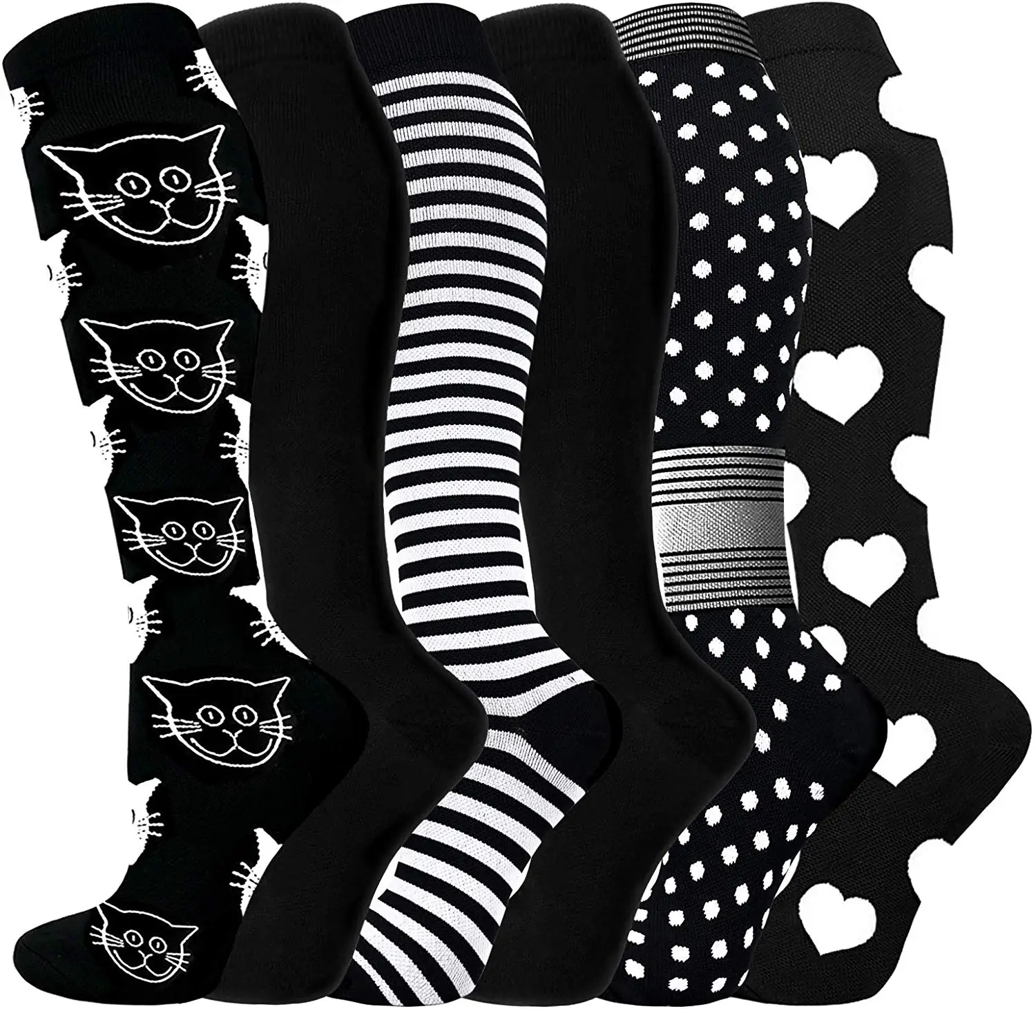 Neue Kompressionssocken Black Series Sportsocken Kniehohe 20-30 Mmhg Medizinische Pflege Nylon Laufen Männer Frauen Kompressionssocken