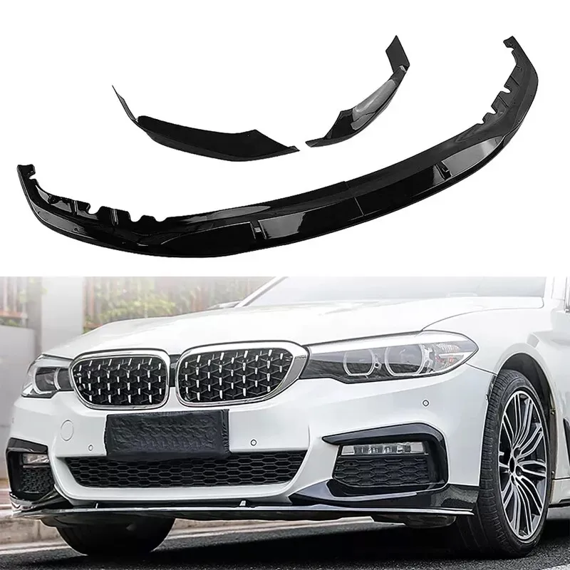 

Front Bumper Spoiler Lip Fits For 17-20 BMW 5-Series G30 M-Sport Gloss Black