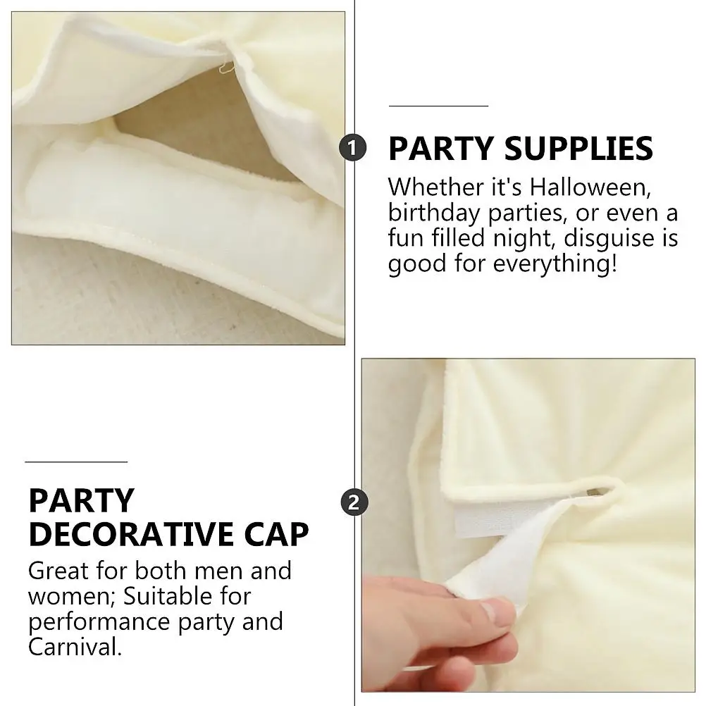 Dumpling Shaped Headgear PP Cotton Party Hat Funny Costume Beige Color Adult Kids Carnival Accessories Birthday Supplies