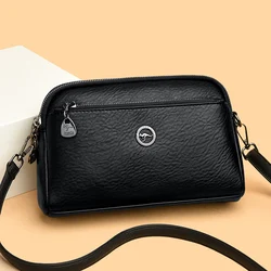 2024 New Summer Small Single Shoulder Messenger Bag Women's Three-Layer Round Luxury Simple Messenger Bag Zero Wallet