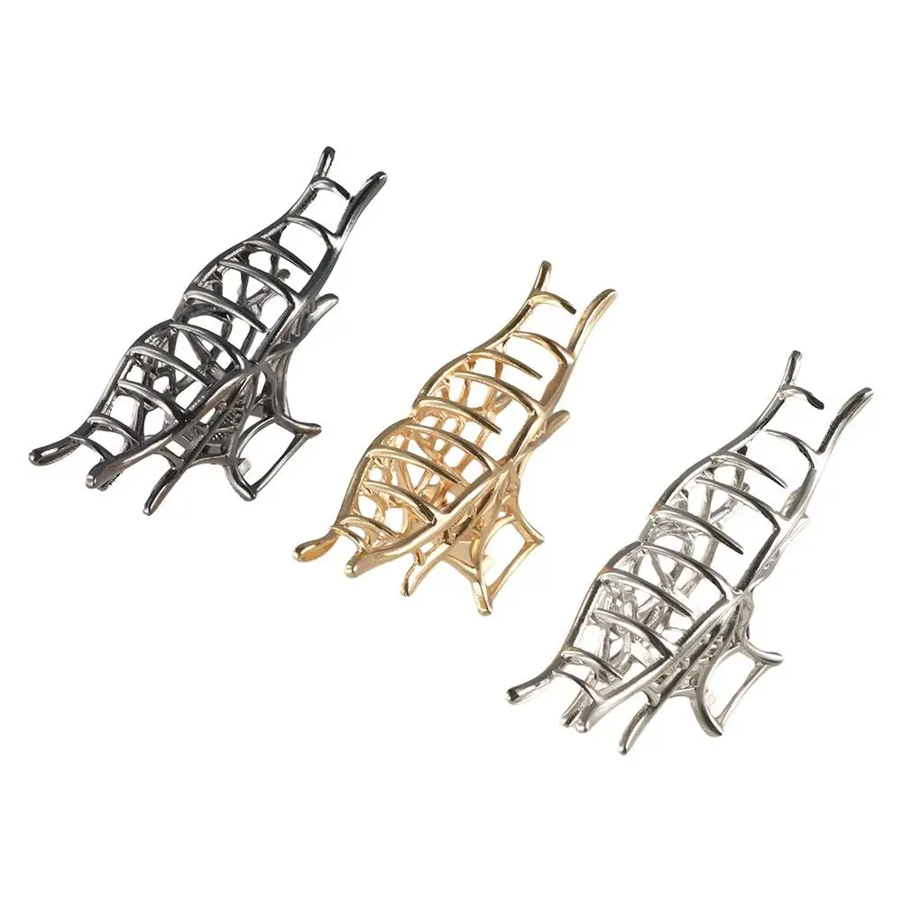 Fashion Alloy Spider Shark Clip Hollow Soild Color Halloween Hair Claw Gothic Style Headwear Metal Hair Clip Women