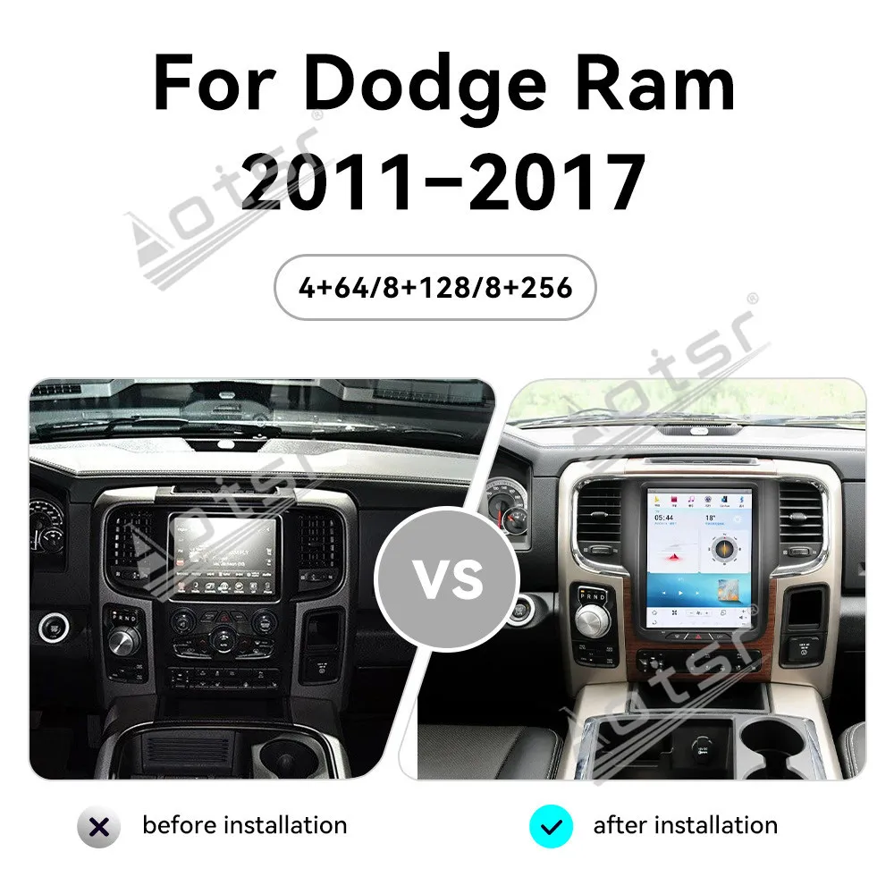 2026，10.4'' Android 13 for Dodge Ram 2011-2017 Qualcomm 8-core Built-in Touch Car Screen Navigation Apple Carplay Car Radio Gps