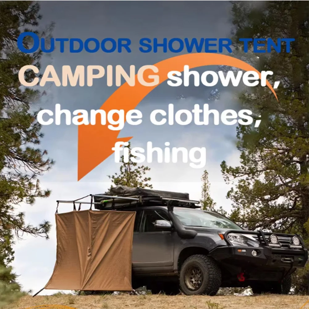

Customized Spotted Wear Resistant Waterproof Car Side Shower Tent Campsite Car Side Shower Convenient Usable Camping Essentials
