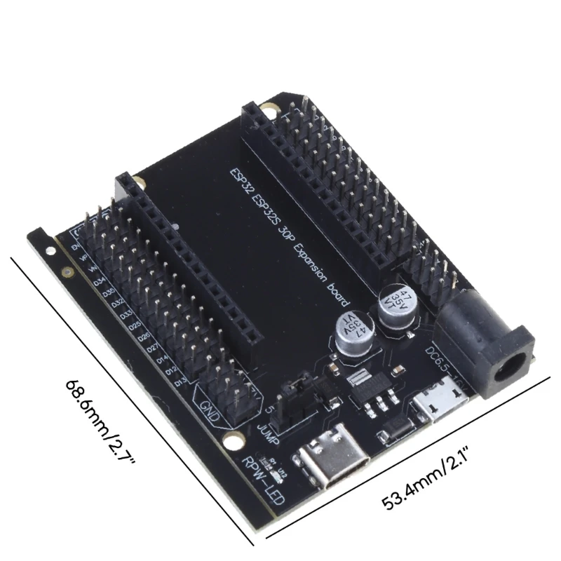 Placa desarrollo ESP32 30P WiFi + módulo alimentación ESP32-DevKitC-32 doble núcleo ESP-WROOM-32 expansión