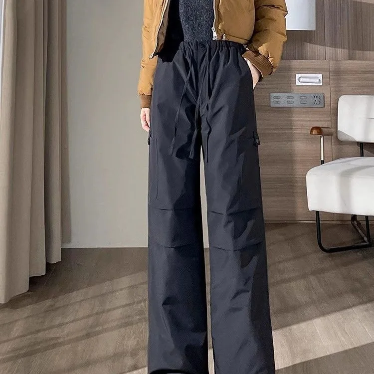 

Утепленные хлопковые брюки с подкладкой, термоизолированные, широкие, для активного отдыха, с высокой талией, удобные.