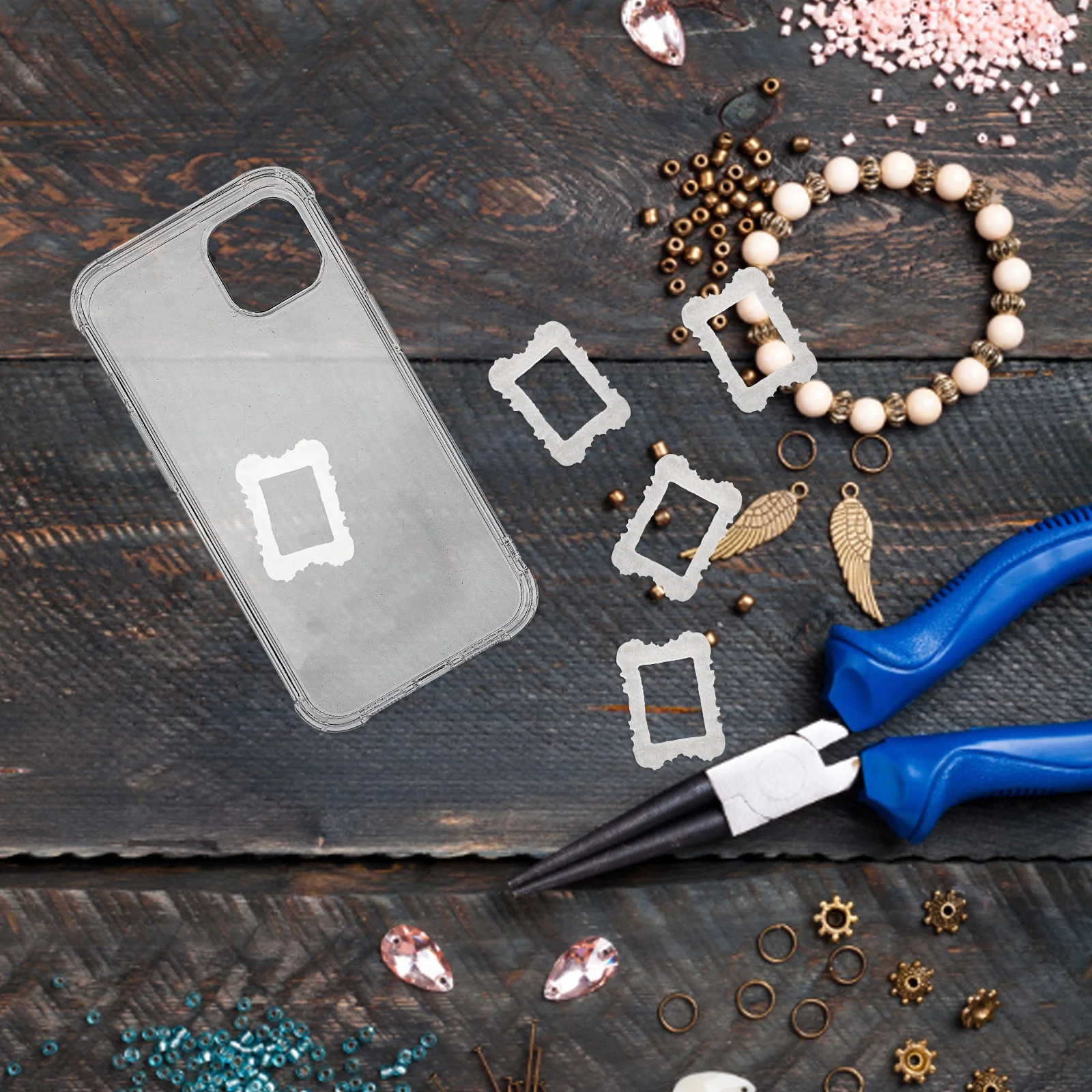 10Pcs Stylish Flatback Resin Photo Frame Charms DIY Craft Decor for Phone Case Keychain Scrapbooking Cellphone Ornament