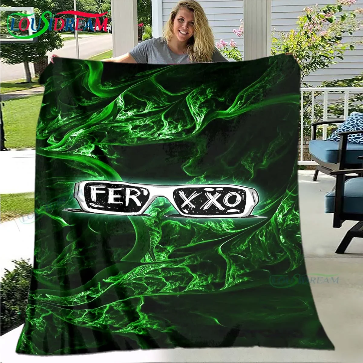 Pop Singer Ferxxo Feid  Blanket,Flannel Throw Blanket for Home Bedroom Bed Sofa Picnic Office Hiking Leisure Nap Birthday Gift