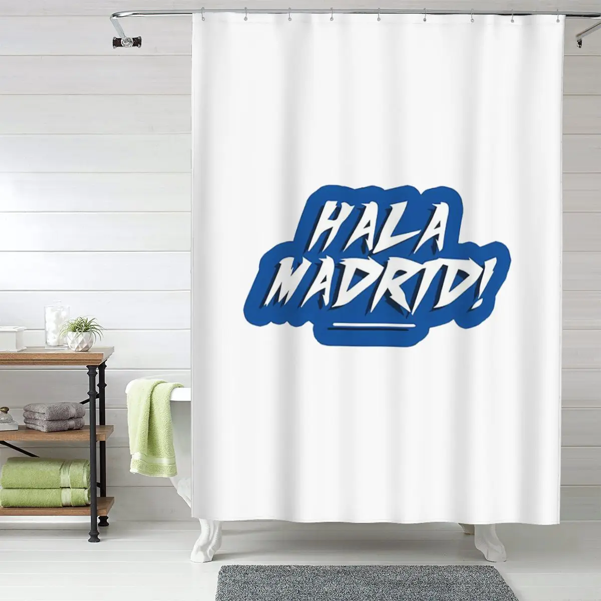 

Водонепроницаемая шторка для душа Hala Madrid с надписями, полиэстеровая, для ванной комнаты, с крючками